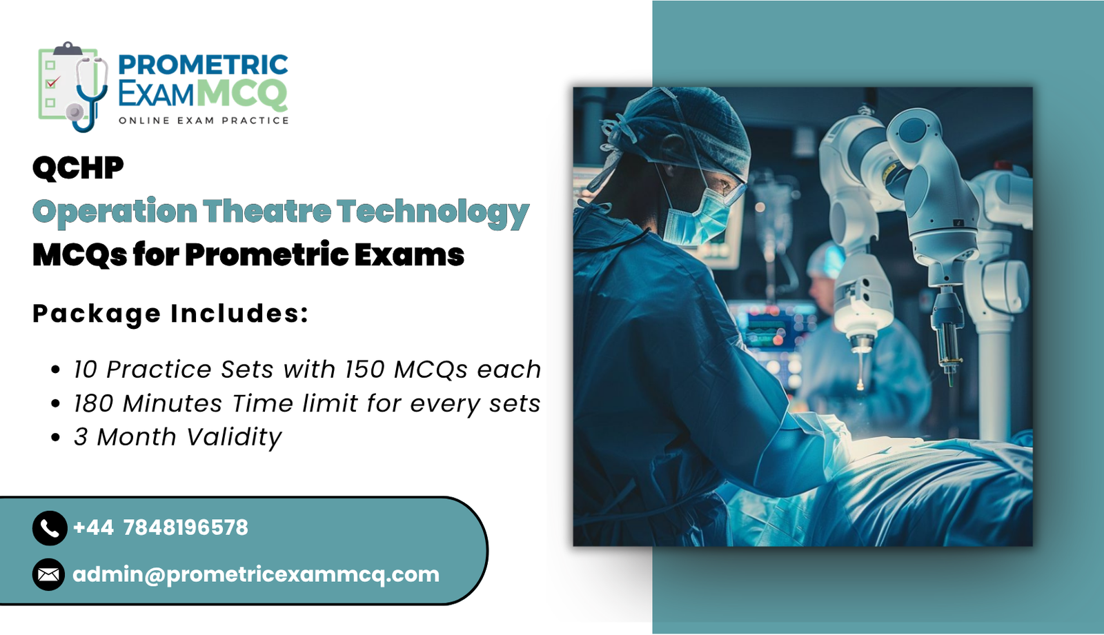 QCHP Operation Theatre Technology MCQs for Prometric Exams