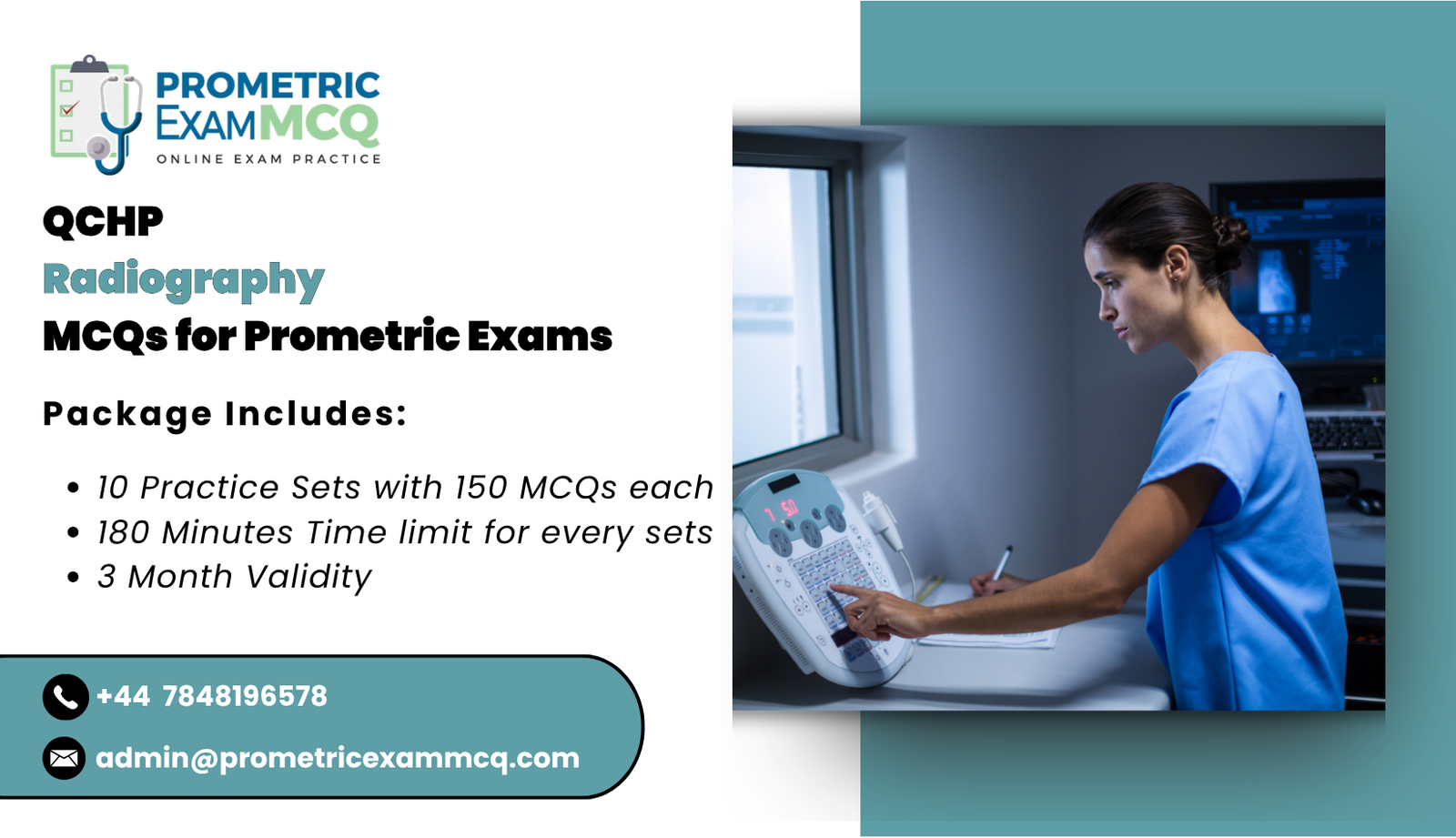 QCHP Radiography MCQs for Prometric Exams