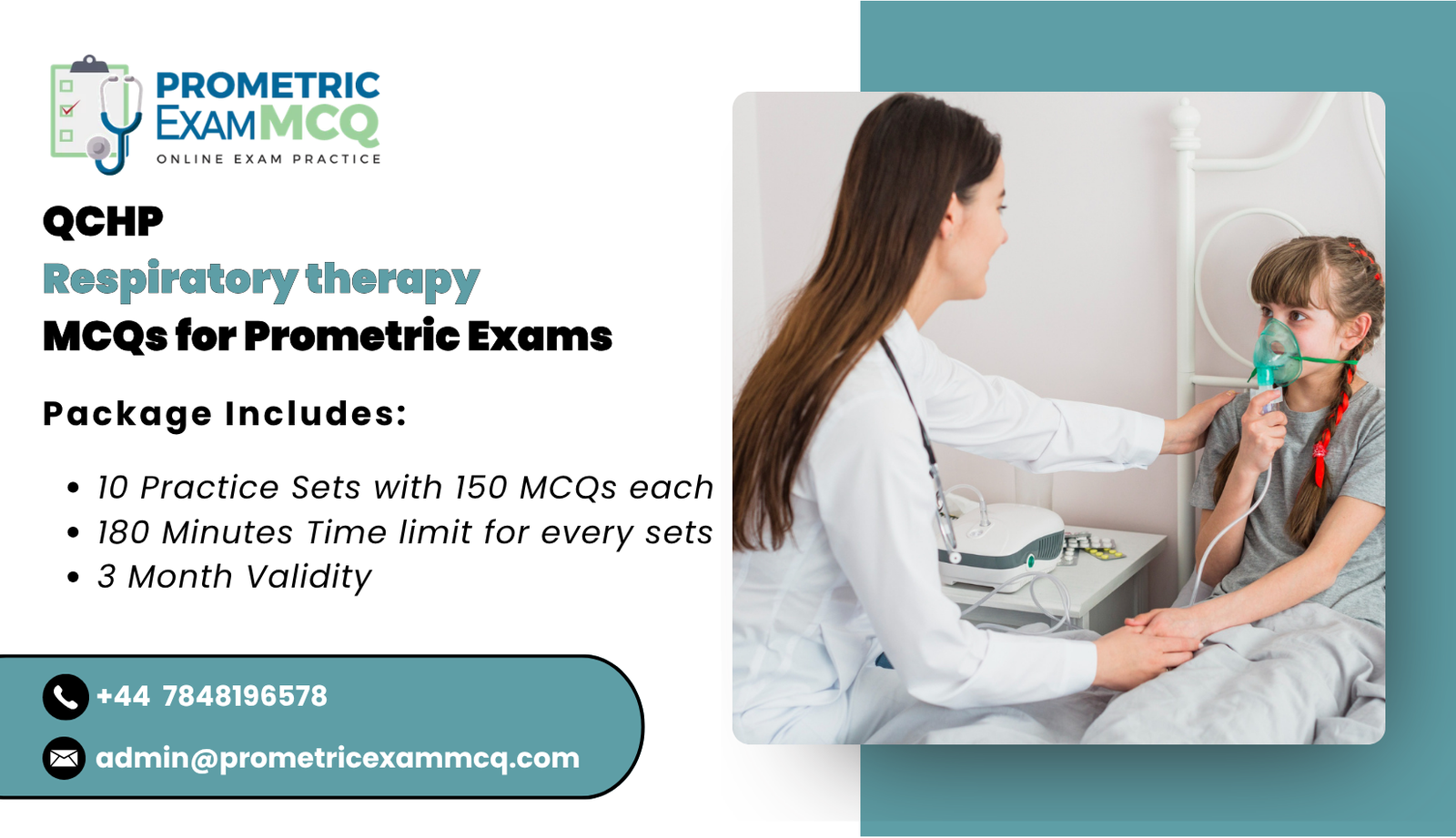 QCHP Respiratory therapy MCQs for Prometric Exams