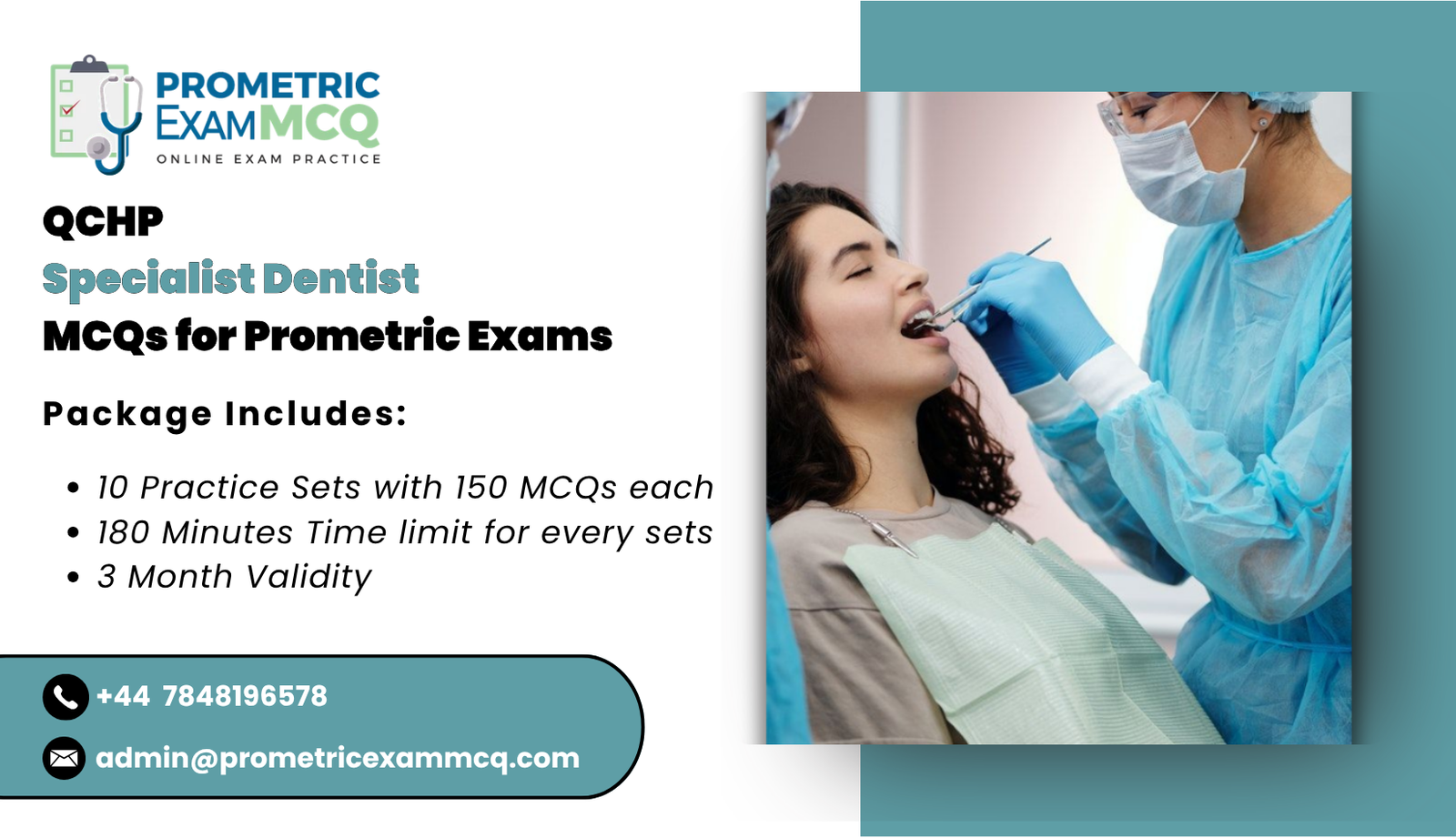 QCHP Specialist Dentist MCQs for Prometric Exams