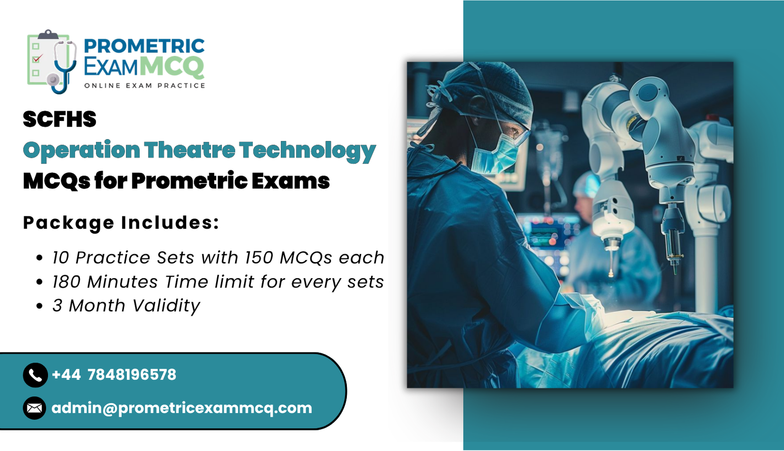 SCFHS Operation Theatre Technology MCQs for Prometric Exams