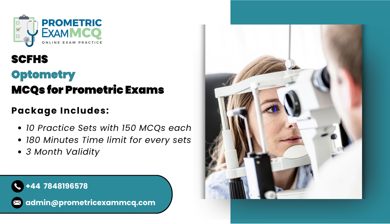 SCFHS Optometry MCQs for Prometric Exams