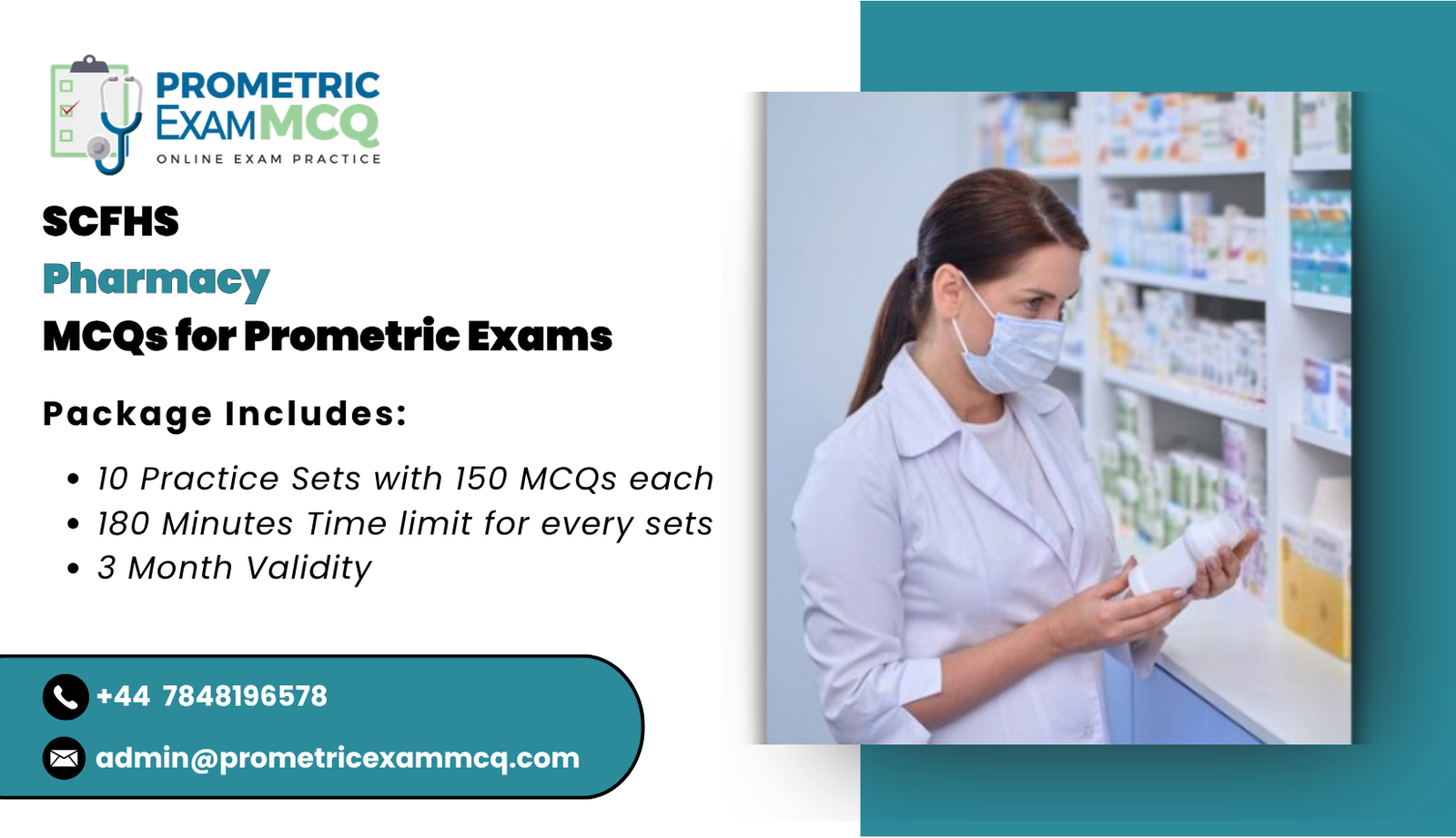 SCFHS Pharmacy MCQs for Prometric Exams